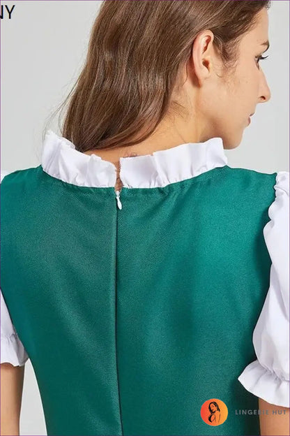 Bavarian Dirndl Costume Set - Bodice Apron Festival Dress - Halloween • just in • Party • Polyester - Lingerie Hut