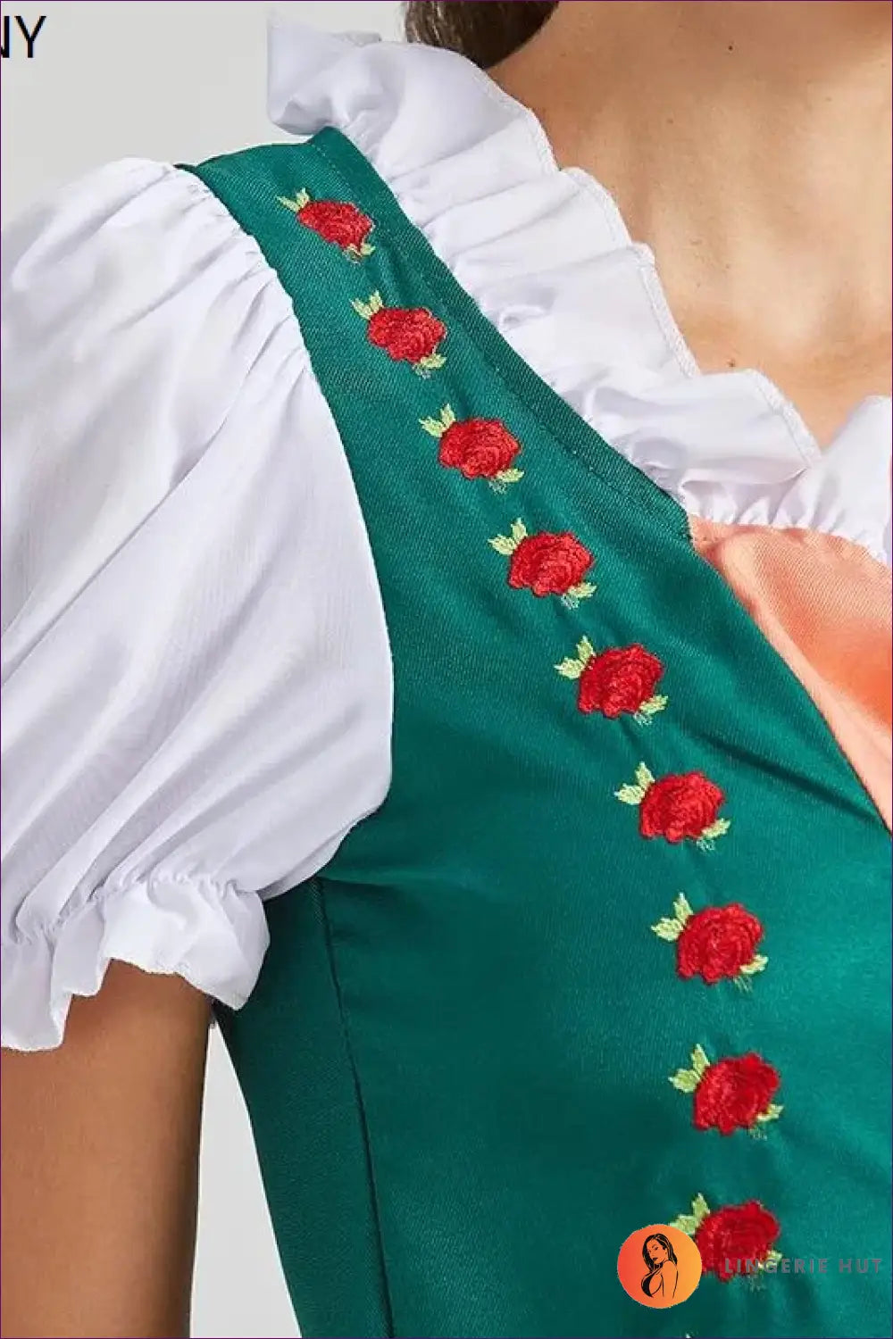 Bavarian Dirndl Costume Set - Bodice Apron Festival Dress - Halloween • just in • Party • Polyester - Lingerie Hut