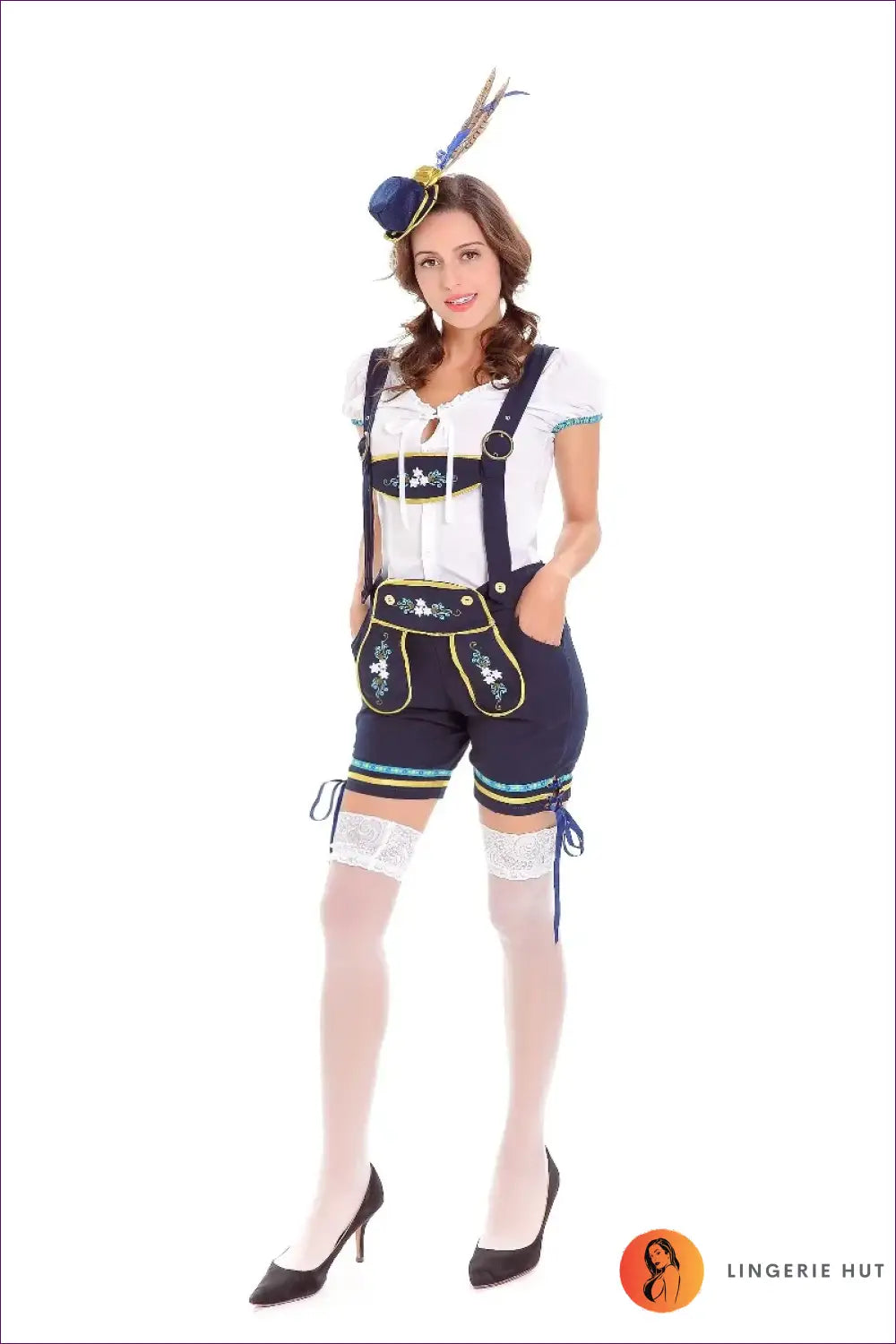 Bavarian Lederhosen Costume with Alpine Hat - Festival Set - Halloween • just in • Party • Polyester - Lingerie Hut