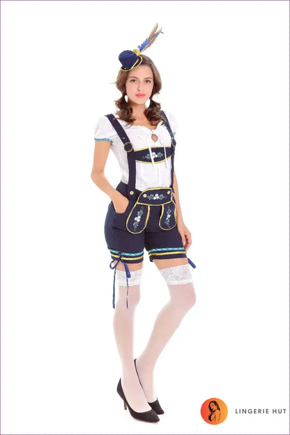 Bavarian Lederhosen Costume with Alpine Hat - Festival Set - Halloween • just in • Party • Polyester - Lingerie Hut