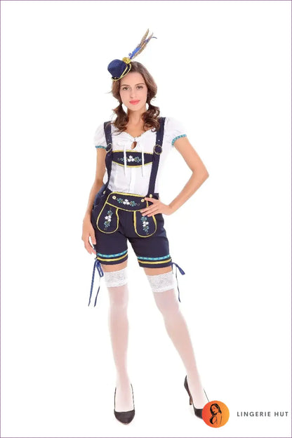 Bavarian Lederhosen Costume with Alpine Hat - Festival Set - Halloween • just in • Party • Polyester - Lingerie Hut
