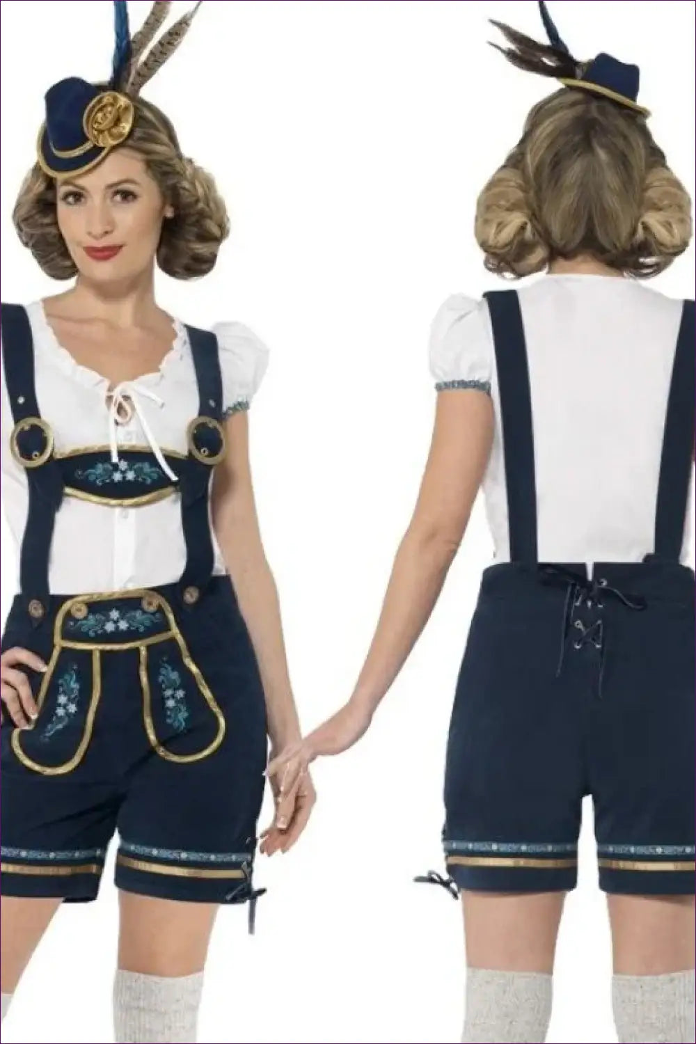 Bavarian Lederhosen Costume with Alpine Hat - Festival Set - Halloween • just in • Party • Polyester - Lingerie Hut