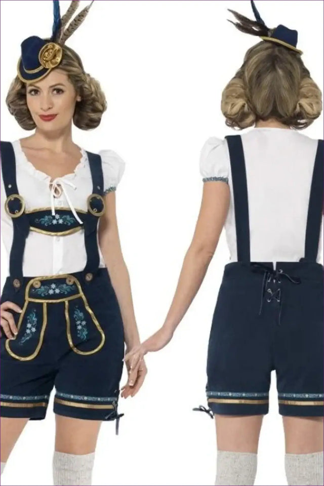 Bavarian Lederhosen Costume with Alpine Hat - Festival Set