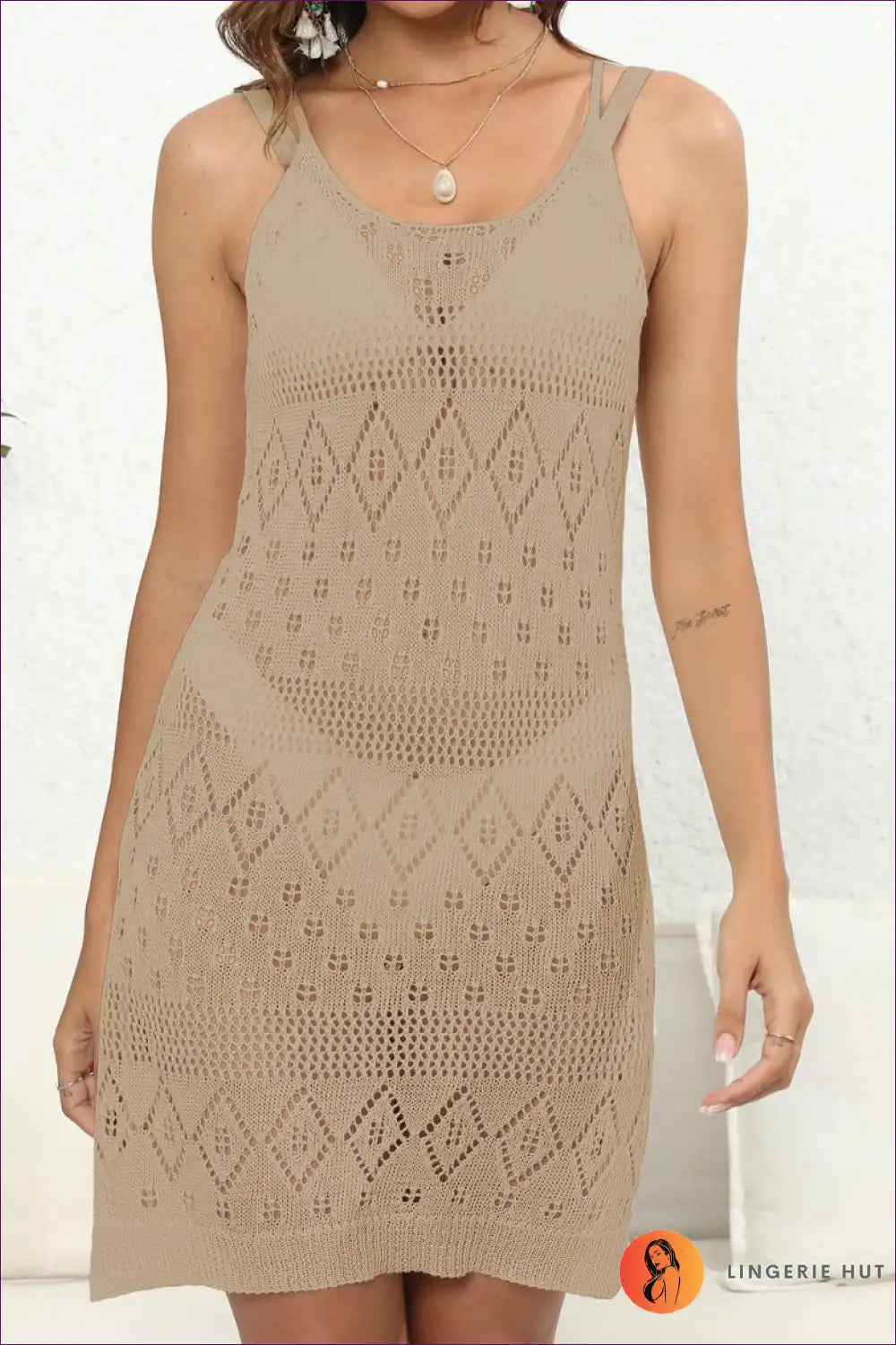 Beach Cover-up with Crochet Details - Effortless Escape for Beachwear, Boho, Casual, Cover Up,