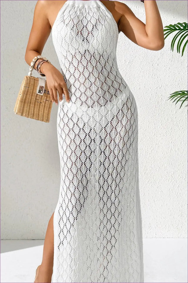 Crochet Maxi Cover Up Dress - Carefree Beach Style