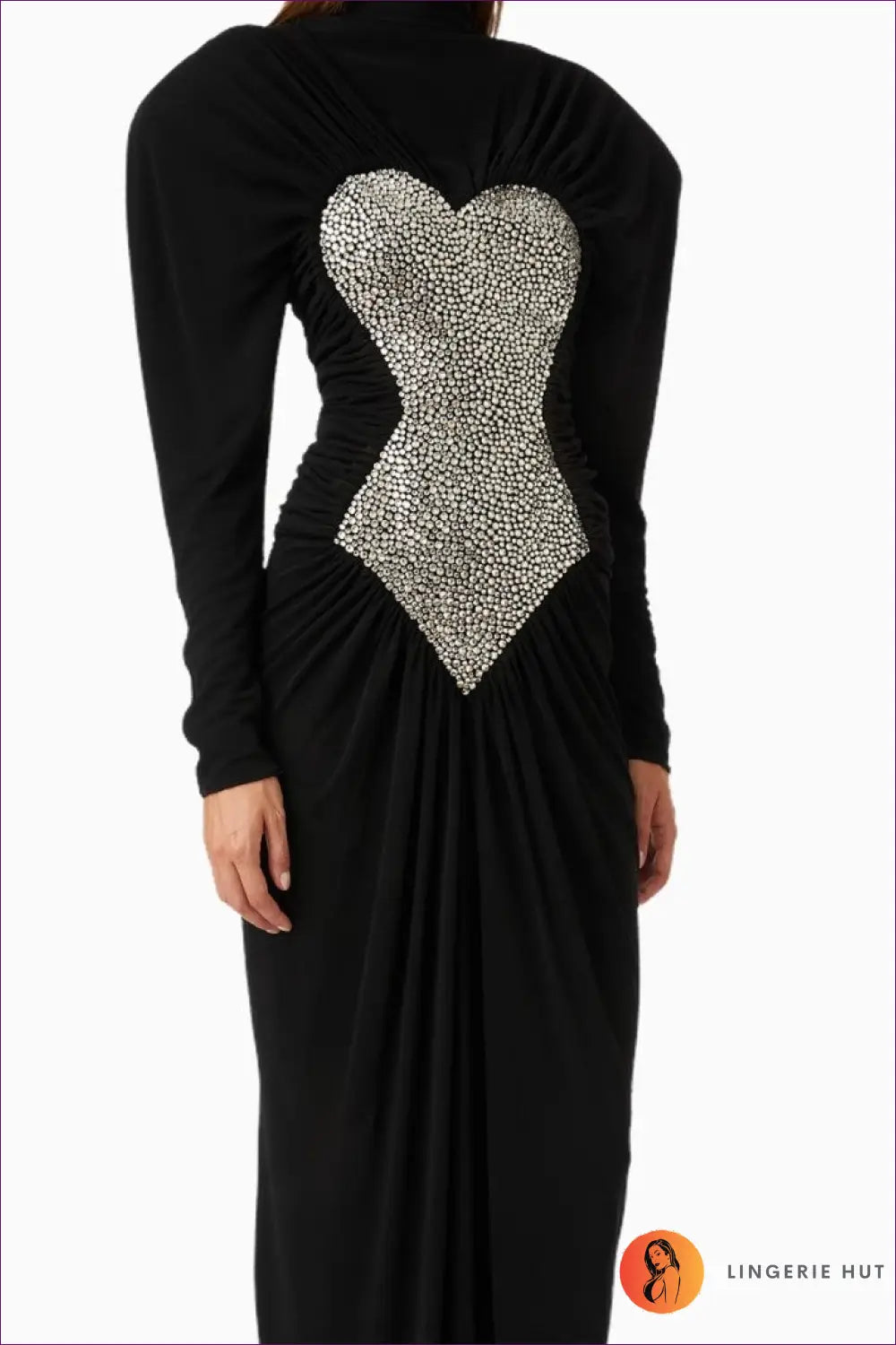 Beaded Bodycon Mini Dress - Gold Fringe & Sequin Detail - s / Black - Clubwear • Elegant • just in - Sight