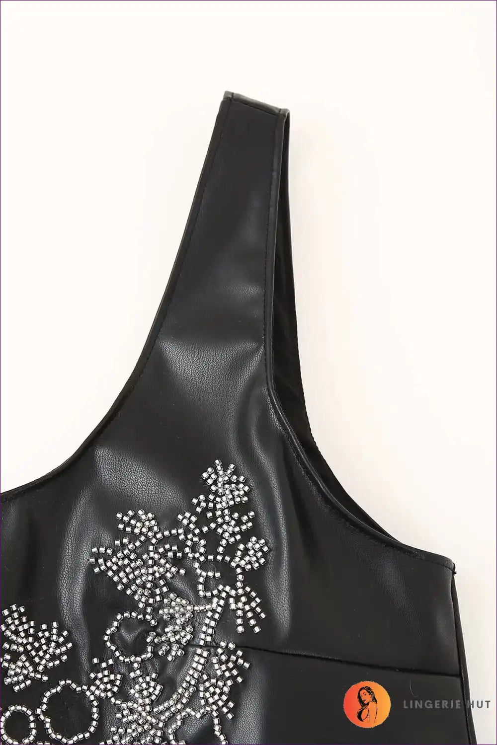 Beaded Faux Leather Mini Dress for Day-to-night Versatility A-line, Autumn, Clubwear, Date Night, Evening Wear