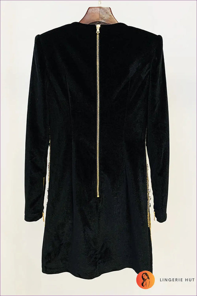 Embellished Velvet Mini Dress