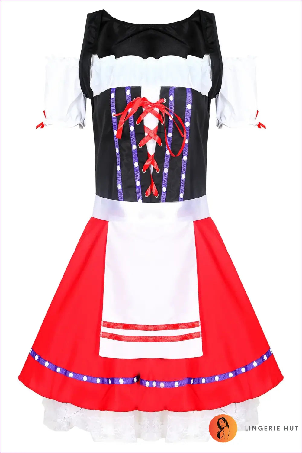 Beer Maid Costume with Lace Petticoat - Playful Nights - Red / m / Oktoberfest Costumes - Halloween • just in • Mini