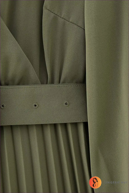 Belted Pleated Midi Dress - Quiet Confidence for Every Occasion - Dresses - A-line • All Season • Autumn • Belted