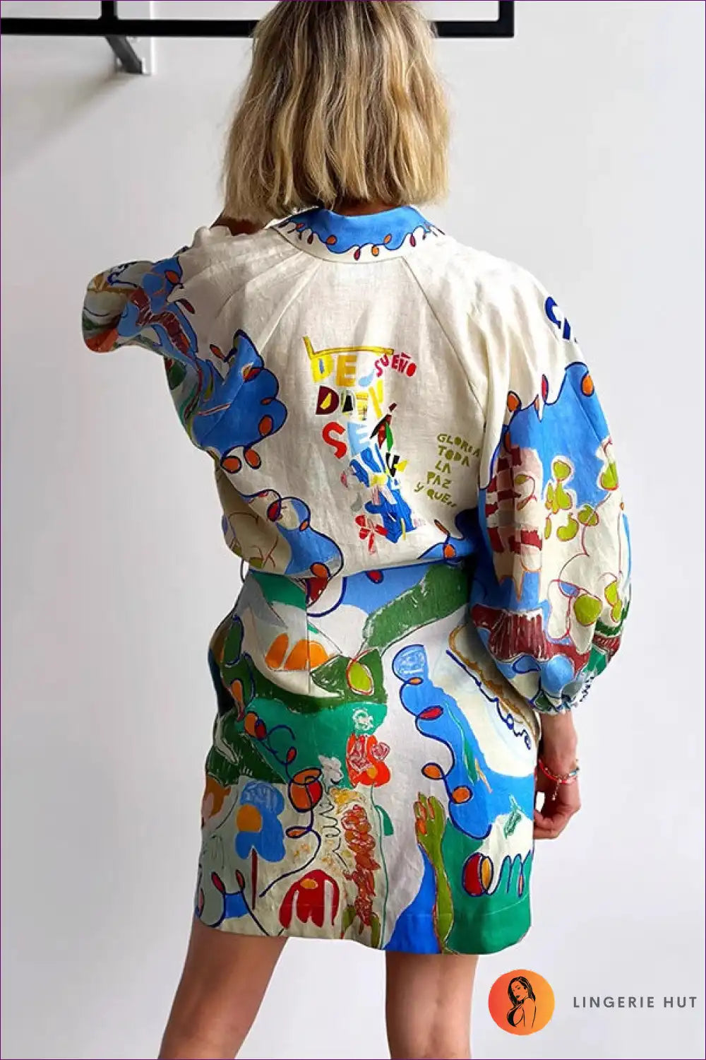 Belted Printed Shirt Dress with Puff Sleeves - Playful for a Line, Casual, Dresses, Everyday, Floral