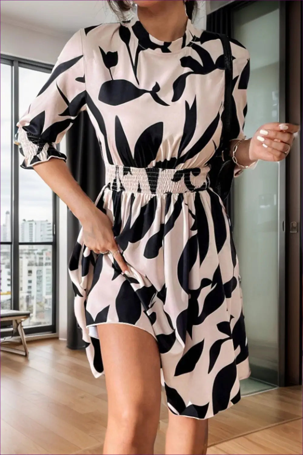 Belted Smocked A-line Dress - Effortless Summer Elegance - Dresses - Casual • Clothing • Elegant - Lingerie Hut