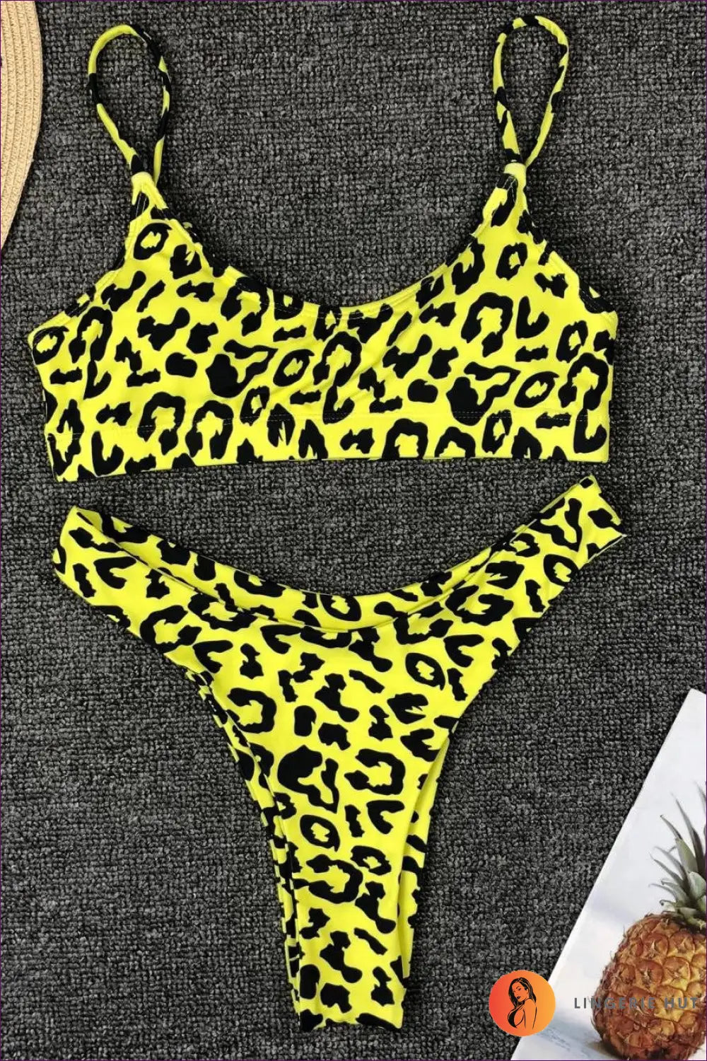 Bikini with Animal Print - Wild Child Confidence - s / Fluorescent Yellow - Lingerie Hut - Beachwear • Cutout