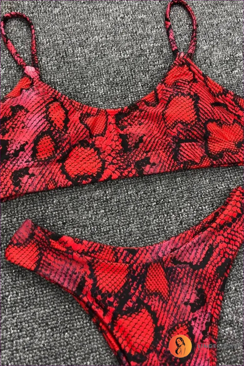 Bikini with Animal Print - Wild Child Confidence - s / Red - Lingerie Hut - Beachwear • Cutout • Header-fixed