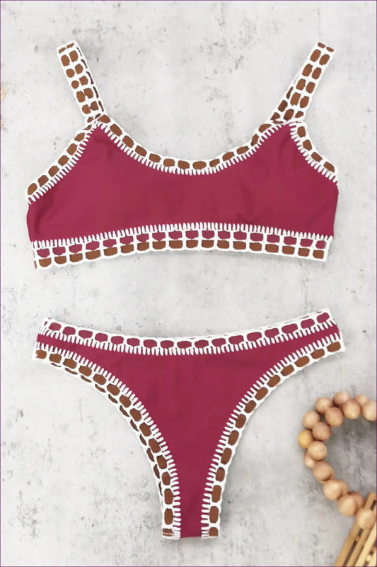 Bikini with Crochet Trim Detail - Artisan Elegance - Lingerie Hut - Beachwear • Boho • Casual
