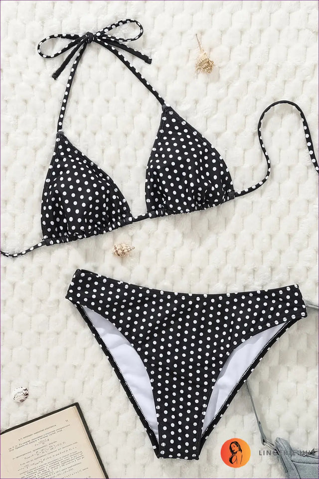 Bikini with Polka Dot Print - Vintage Charm Revival