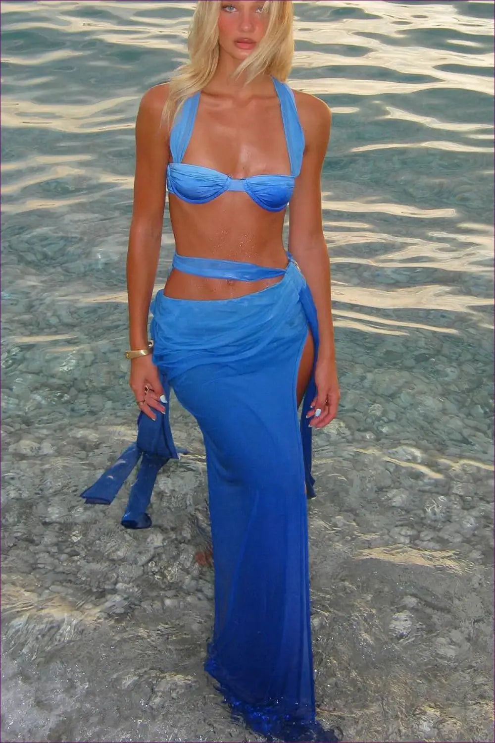 Bikini with Sarong Wrap - Mediterranean Dreams - Beachwear • Boho • Cover Up • Elegant - Lingerie Hut