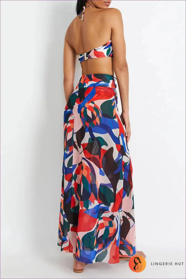 Bikini Set with Abstract Print - Poolside Confidence