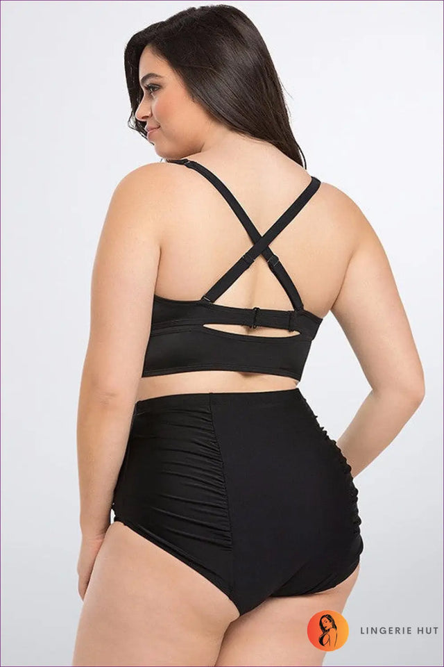 High Waist Bikini Set - Vintage Poolside Glamour