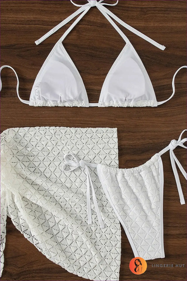 Bikini Set with Lace-Up Halter - Poolside Confidence