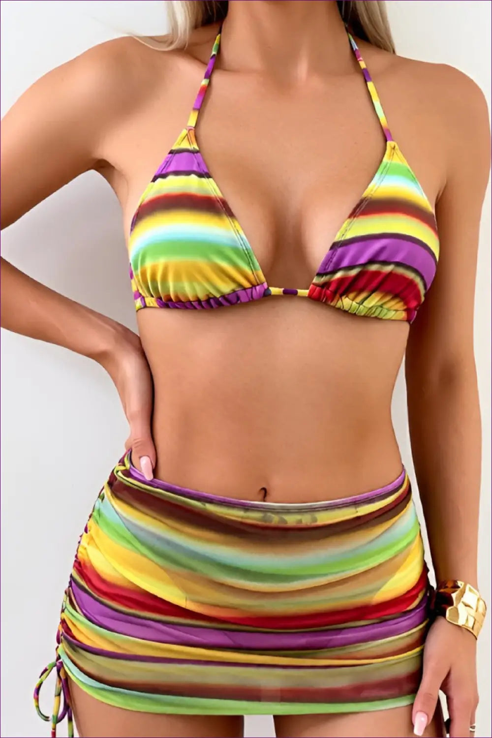 Bikini Set with Three-piece Detail - Second Look Styling - Beachwear • Boho • just in • Polyester • Sexy - Lingerie Hut