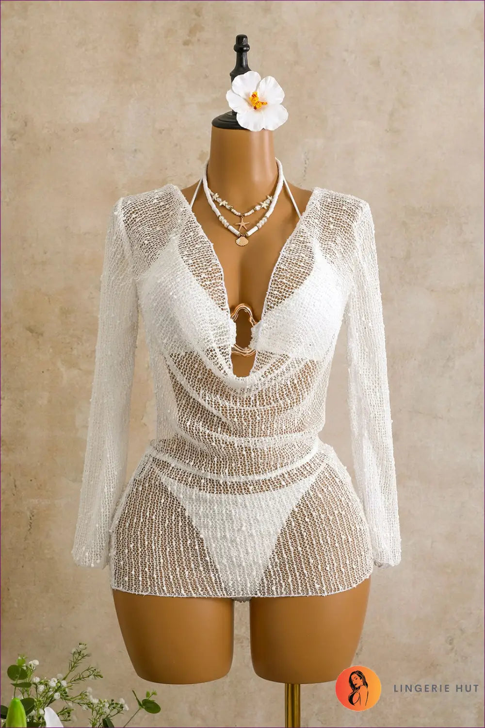 Bikini Set with Three-piece Detail - Warm Weather Escape - s / White - Beachwear • Boho • just in • Polyester • Sexy