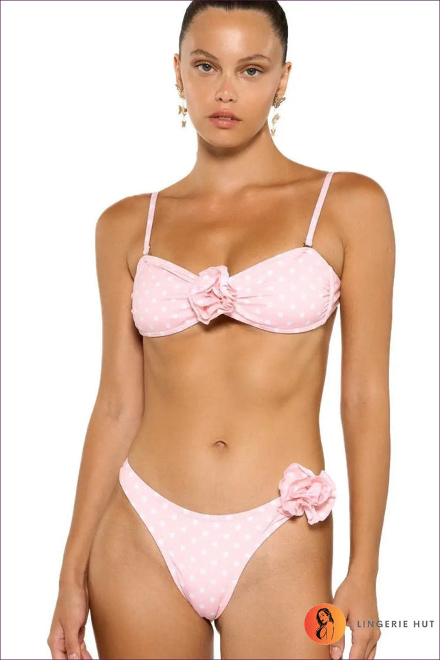 Polka Dot Bandeau Bikini Set