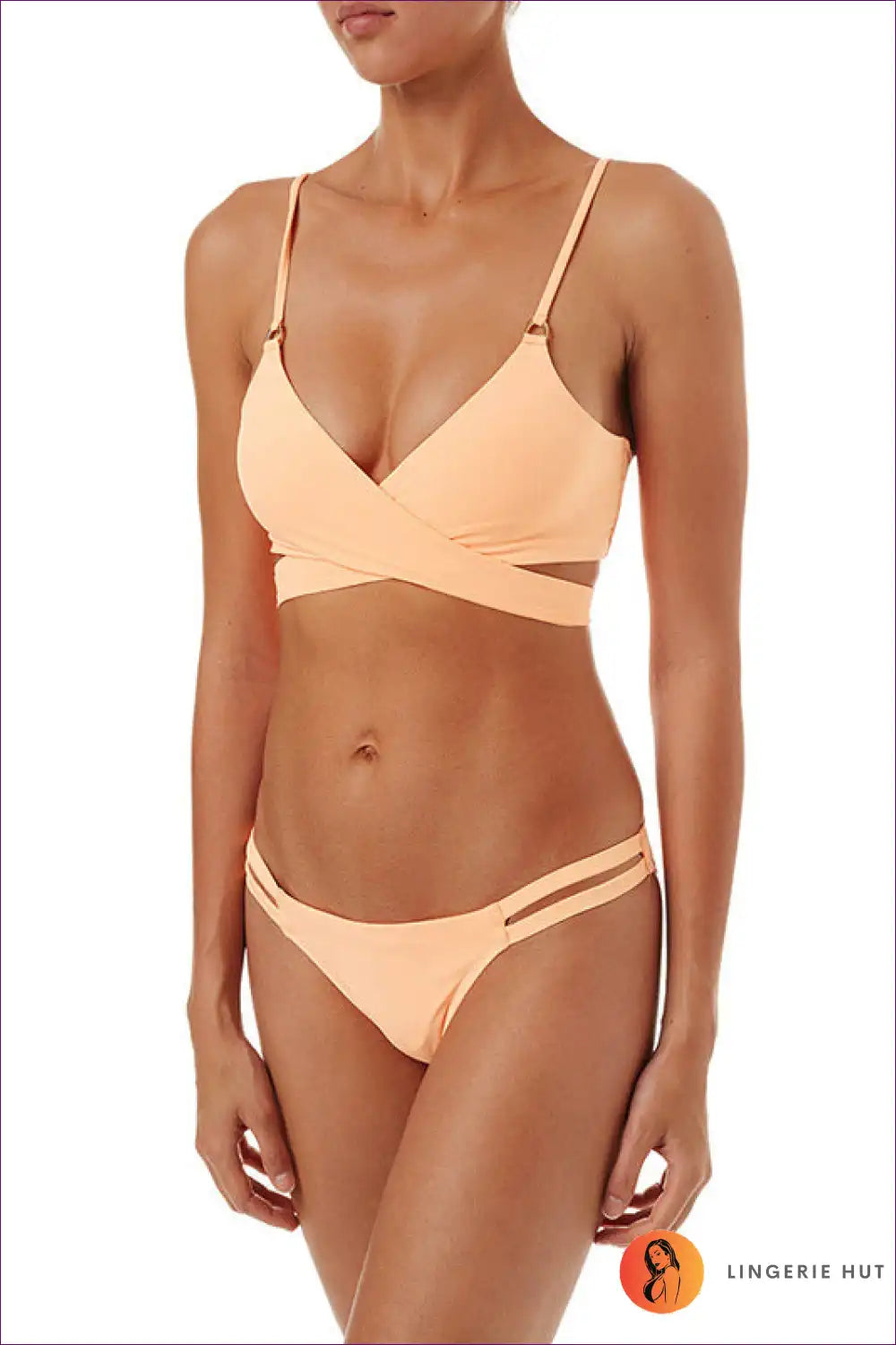 Bikini Set with Wrap Front and Double Strap Detail for Beachwear, Bikini, Casual, Everyday,