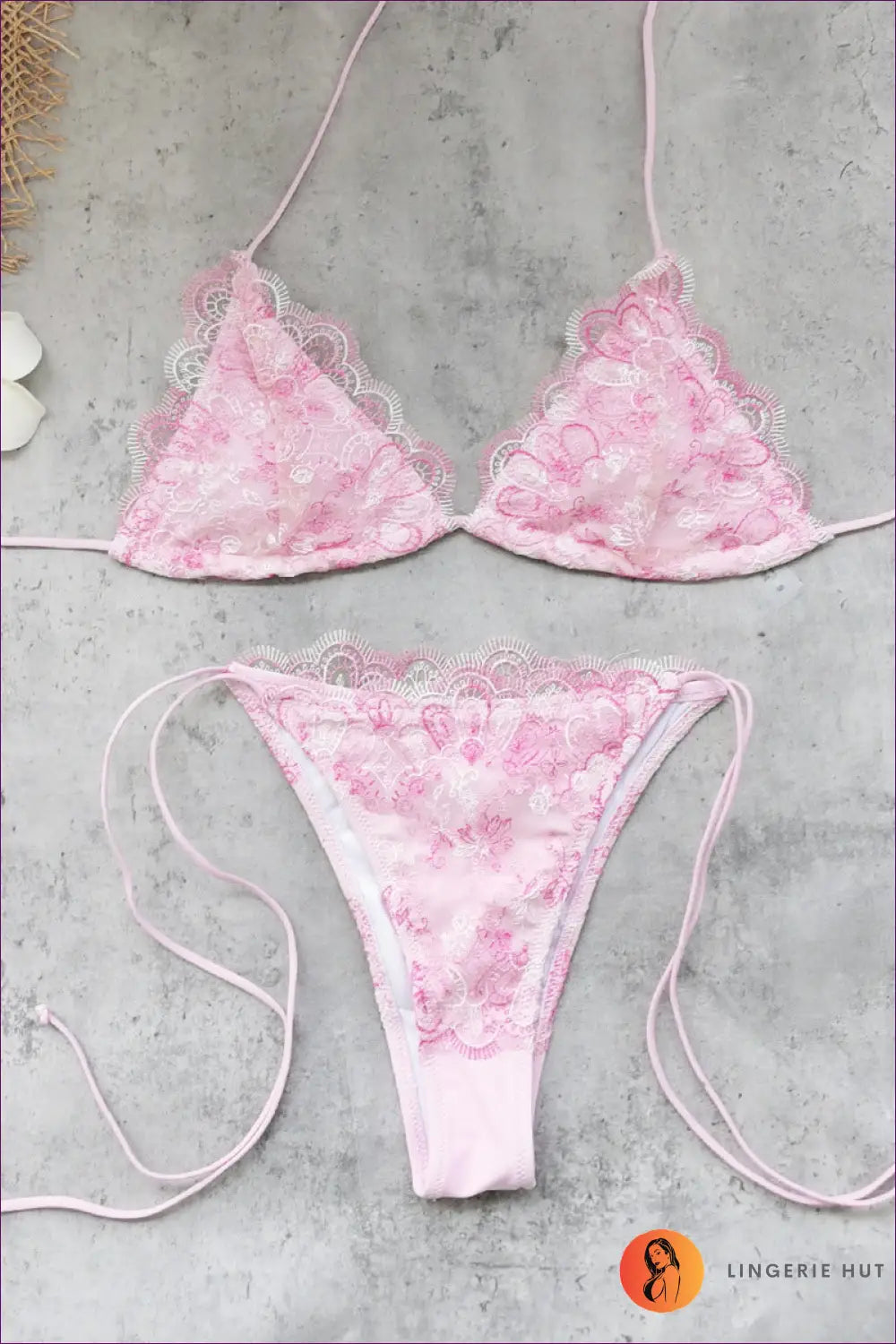 Bikini with Three-piece Detail - Tropical Ease - s / Pink - Beachwear • Boho • just in • Polyester • Sexy - Lingerie Hut