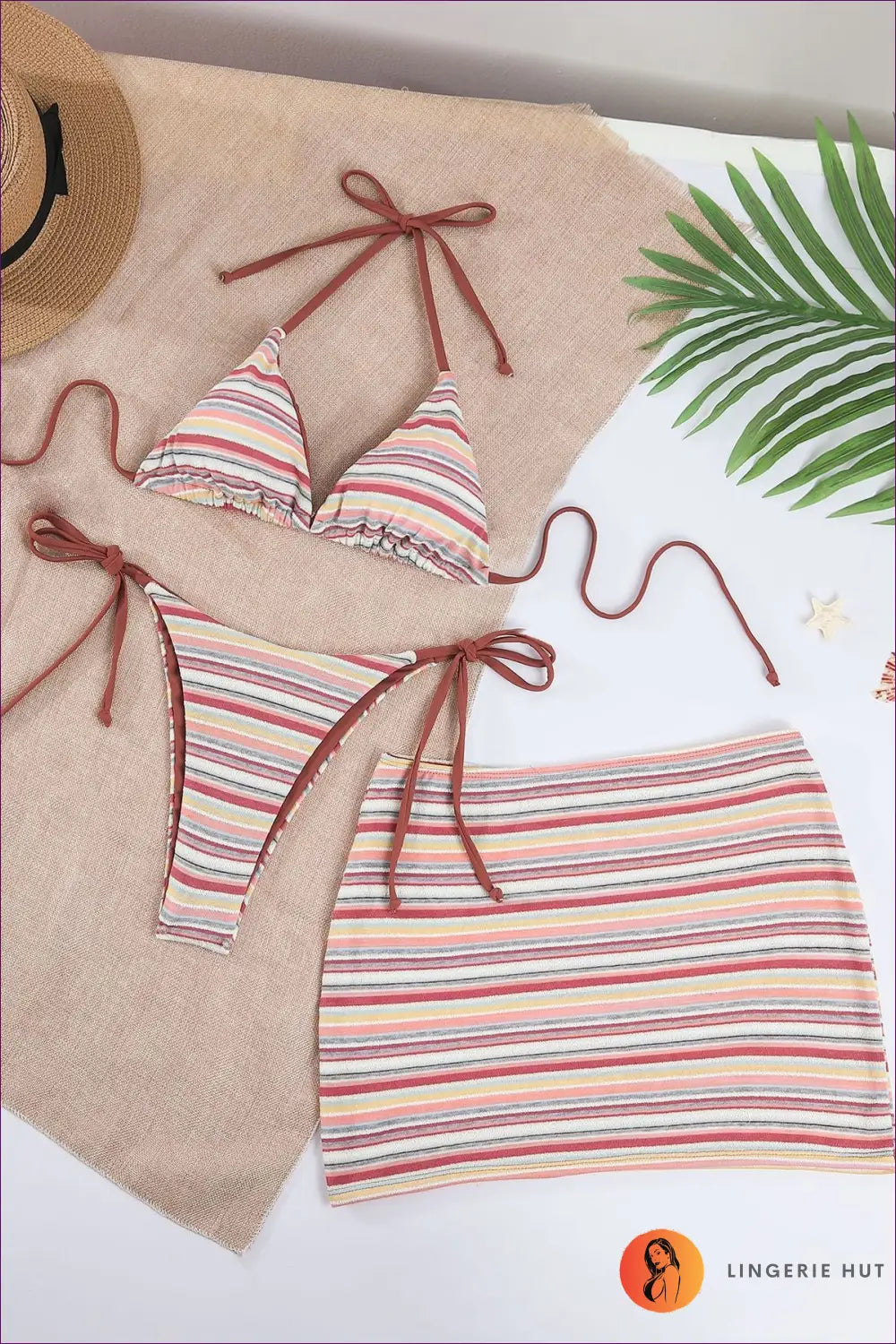Bikini with Tie Side Detail - Beach Day Confidence - s / Multi - Beachwear • Boho • just in • Polyester • Sexy