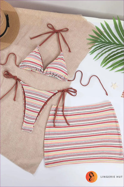 Bikini with Tie Side Detail - Beach Day Confidence - s / Multi - Beachwear • Boho • just in • Polyester • Sexy