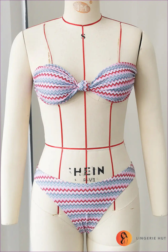 Bikini with Triangle Cut Detail - Poolside Ease