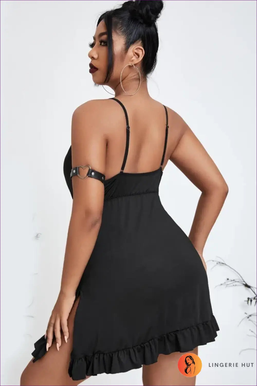 Black Babydoll Nightgown with Lace Empire Band - Soft Fit - Lingerie - Boudoir • Date Night • just in • Hut