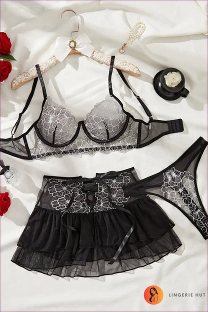 Black Lace Lingerie Set - Seductive Elegance For All Season, Boudior, Boudoir, Bra Set, Date Night