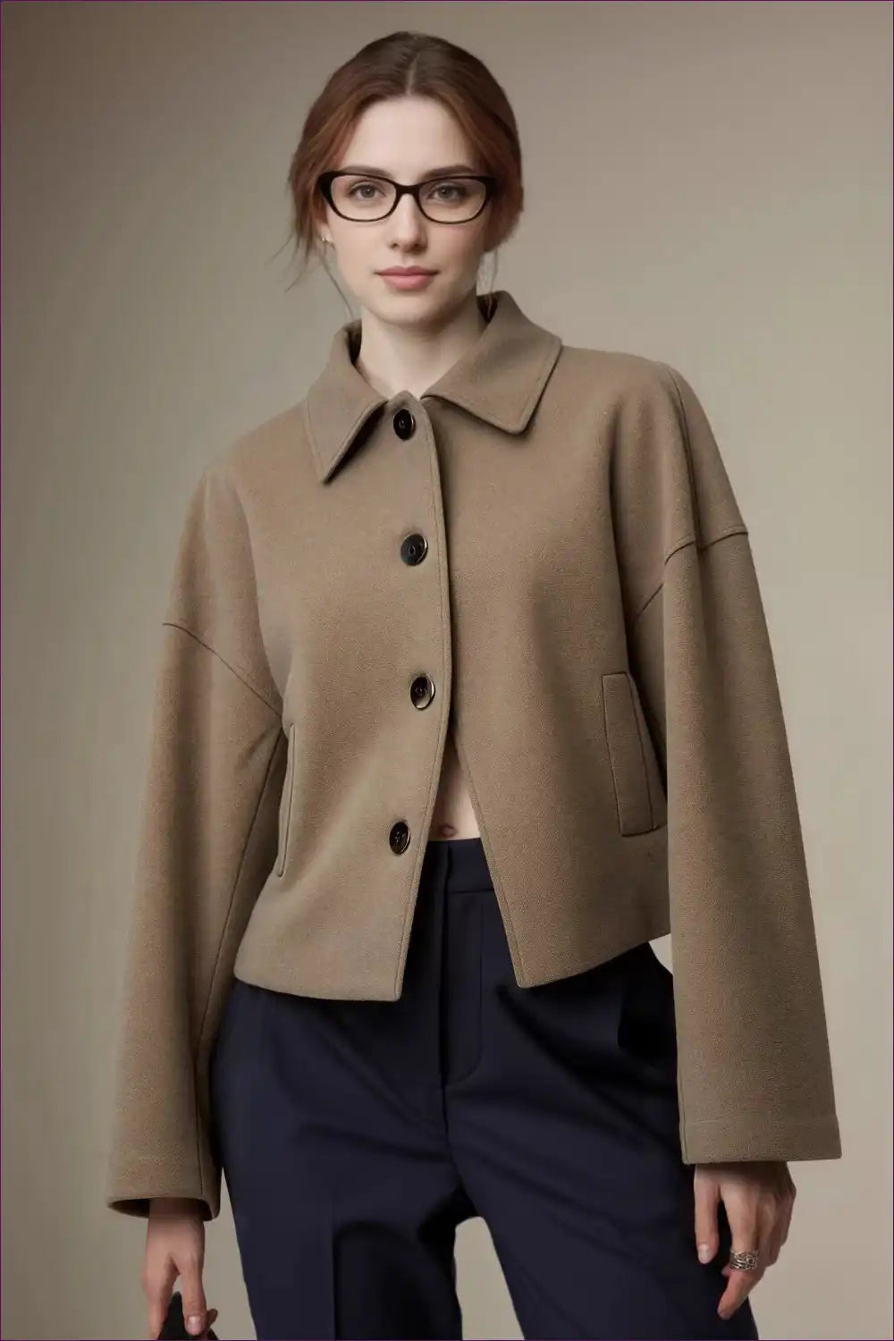 Blazer with Cropped Cut - Modern Professional for All Season, Casual, Crop, Everyday, Formal Wear