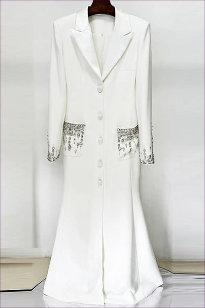 Blazer Dress with Crystal Fringe - Polished Statement - just in - Olady