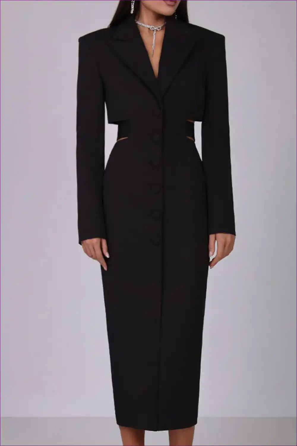 Blazer Dress with Cut-out Waist - Professional Edge