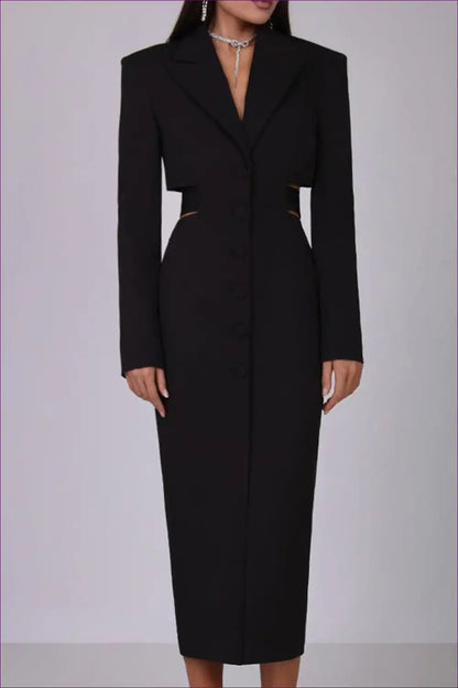 Blazer Dress with Cut-out Waist - Professional Edge
