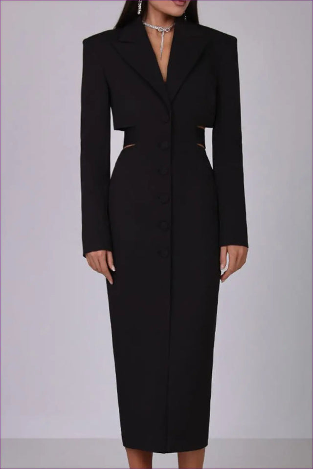 Blazer Dress with Cut-Out Waist - Professional Edge