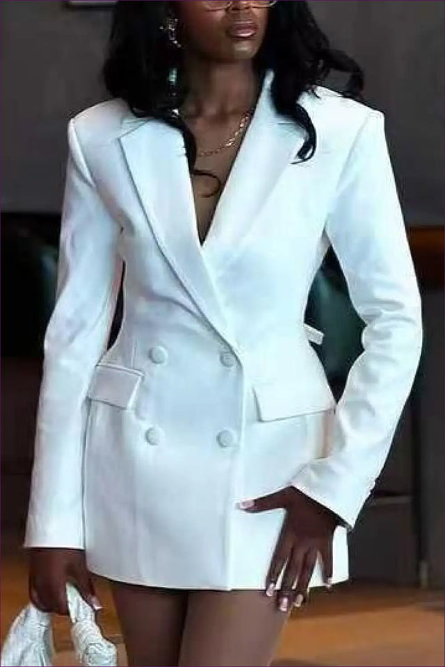 Blazer Dress with Double-Breasted Front - Power Player