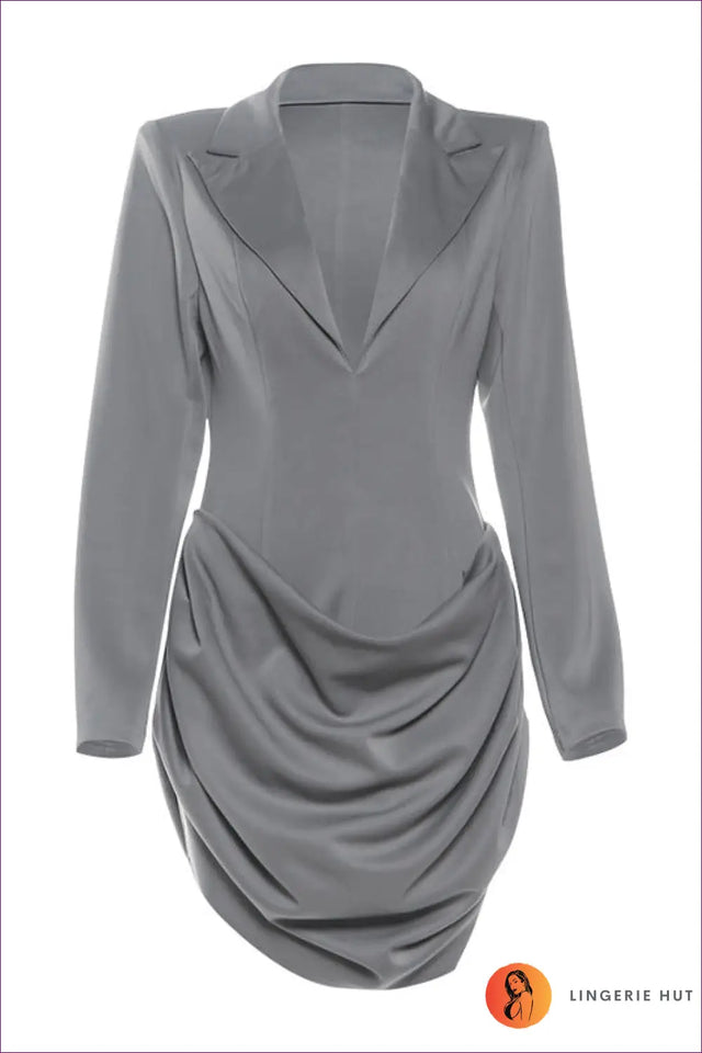 Blazer Dress with Draped Detail - Executive Edge