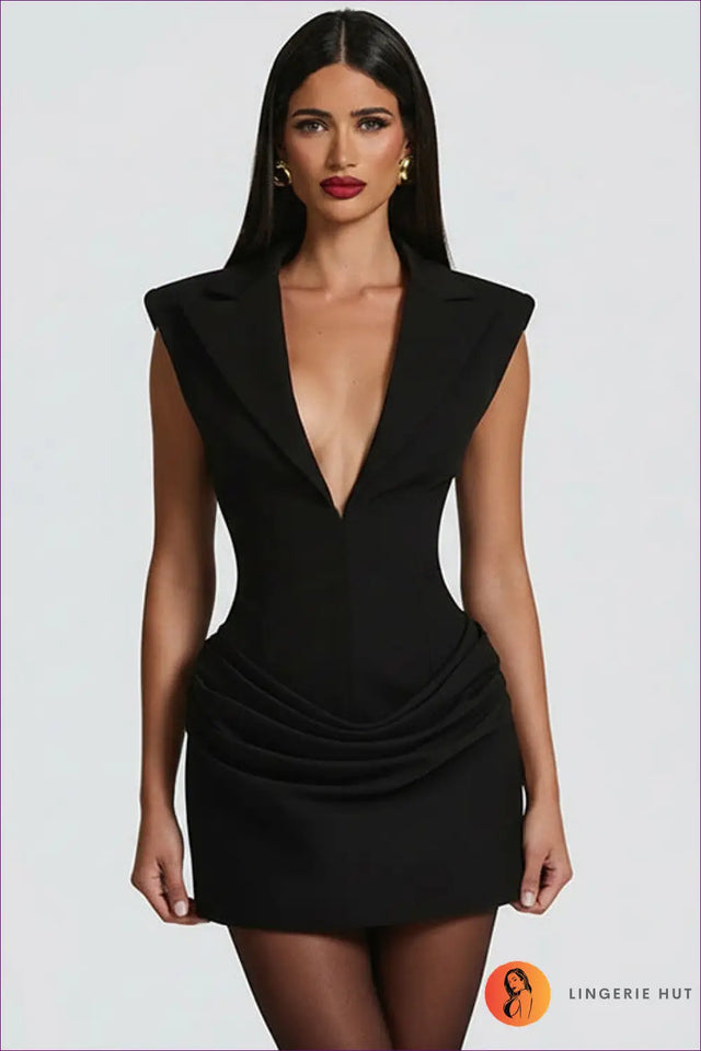 Blazer Dress with Ruched Side Detail - Quiet Confidence