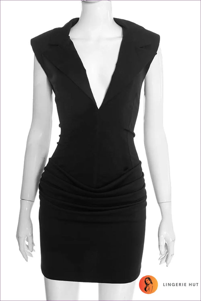 Blazer Dress with Ruched Side Detail - Quiet Confidence