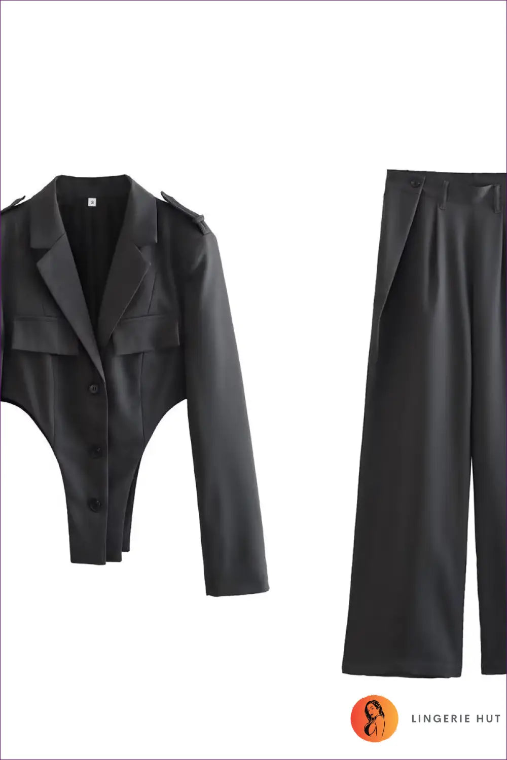 Blazer Set with Cut-out Details - Power Meeting Ready - co Ord - Lingerie Hut - All Season • Casual • Cutout • Evening