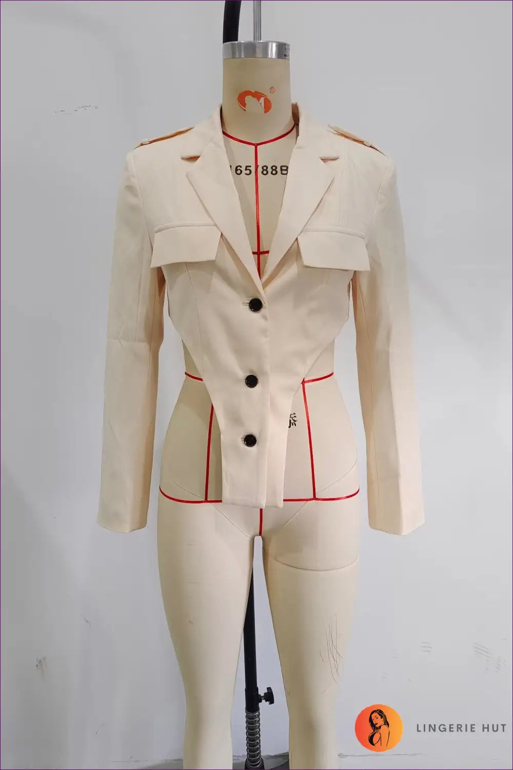 Blazer Set with Cut-out Details - Power Meeting Ready - co Ord - Lingerie Hut - All Season • Casual • Cutout • Evening