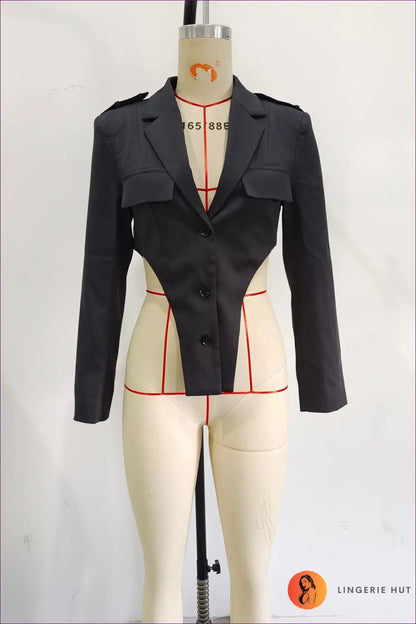 Blazer Set with Cut-out Details - Power Meeting Ready - co Ord - Lingerie Hut - All Season • Casual • Cutout • Evening