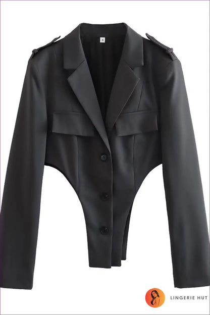 Blazer Set with Cut-out Details - Power Meeting Ready - Xs / Black Suit - co Ord - Lingerie Hut - All Season • Casual