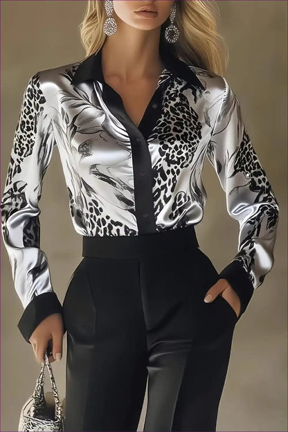 Blouse with Animal Print - Power Dressing