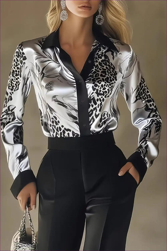 Blouse with Animal Print - Power Dressing