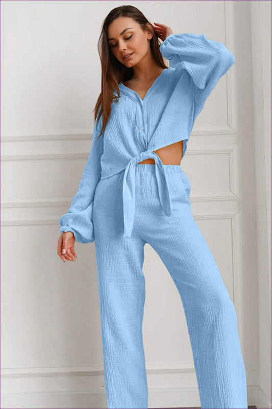 Get Your Hands On The Blue Bliss Loungewear Set And Take Chill Days To a Whole New Level Of Comfort Style.